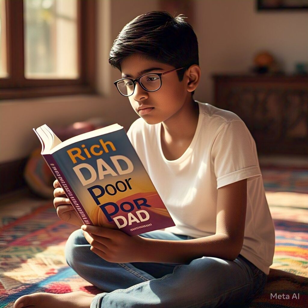 A Indian teenager read Robert kiyosaki best selling book reach dad and poor Dad